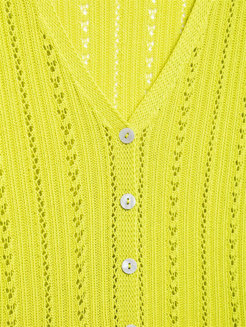 Trendy Hollow Out Jacquard Knit Top