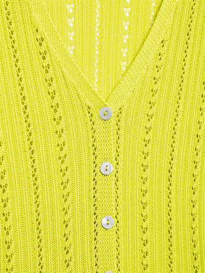 Trendy Hollow Out Jacquard Knit Top