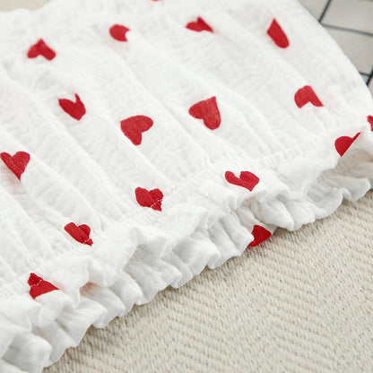 Love Print Flounce Sexy Sleepwear Sets