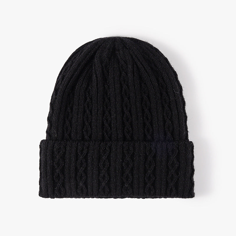 Solid Color Twist Snug Knit Beanie
