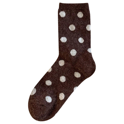Color Block Thicken  Polka Dot Socks