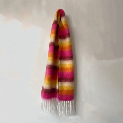 2+ Vintage Rainbow Stripe Tassel Scarves