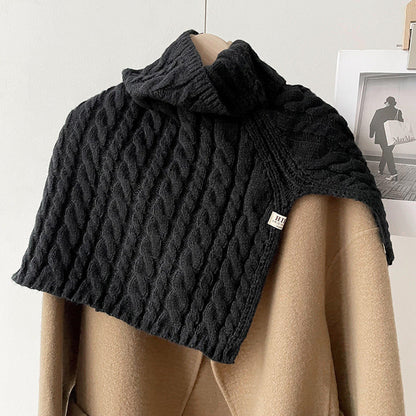 Twist Solid Color Split Pullover Knit Scarve