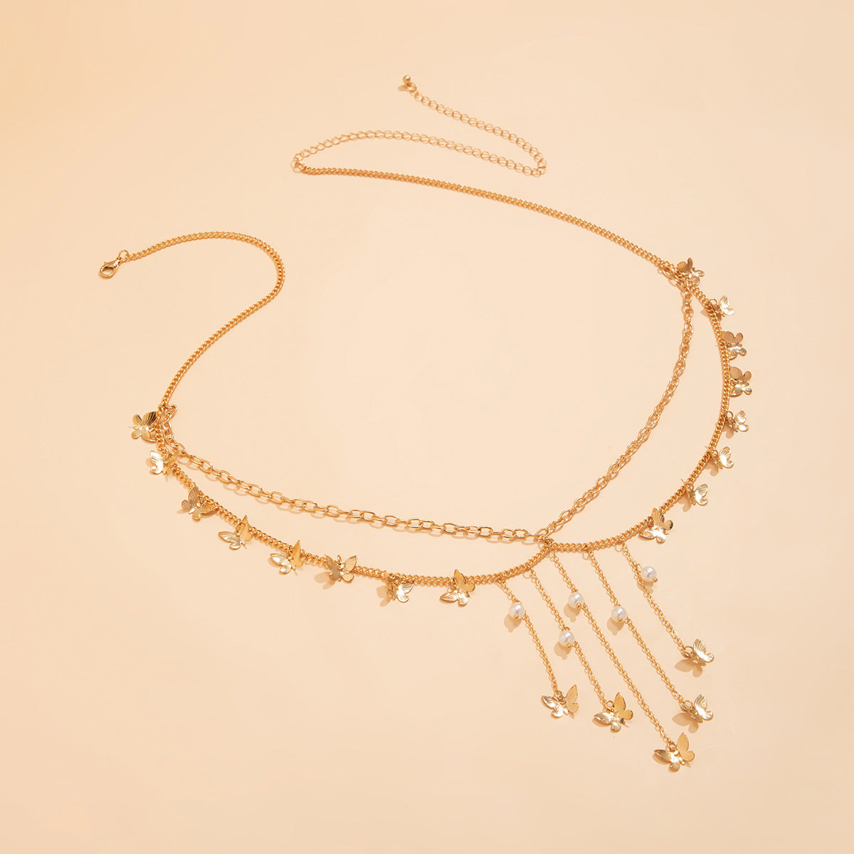 Sexy Butterfly Pearl Tassel Waist Chain