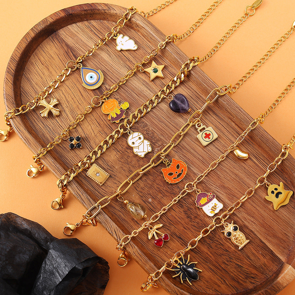 Halloween Ghost Chain Stainless Steel Bracelet