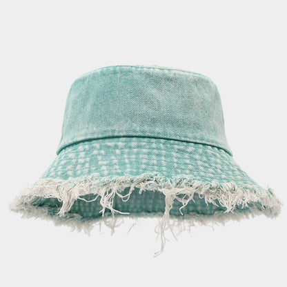 Stylish Washed Distressed Denim Bucket Hat