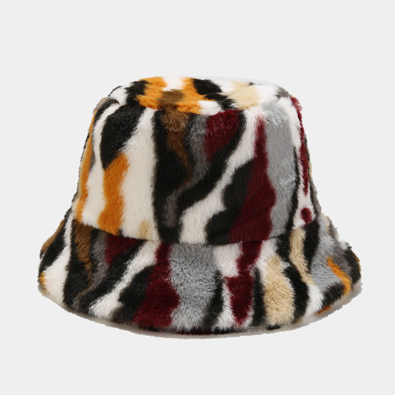 Contrast Color Stripe Thicken Bucket Hats