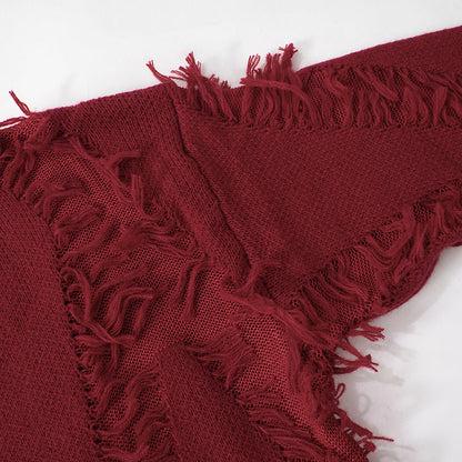 Vintage Loose Tassel Patchwork Pullover Sweater