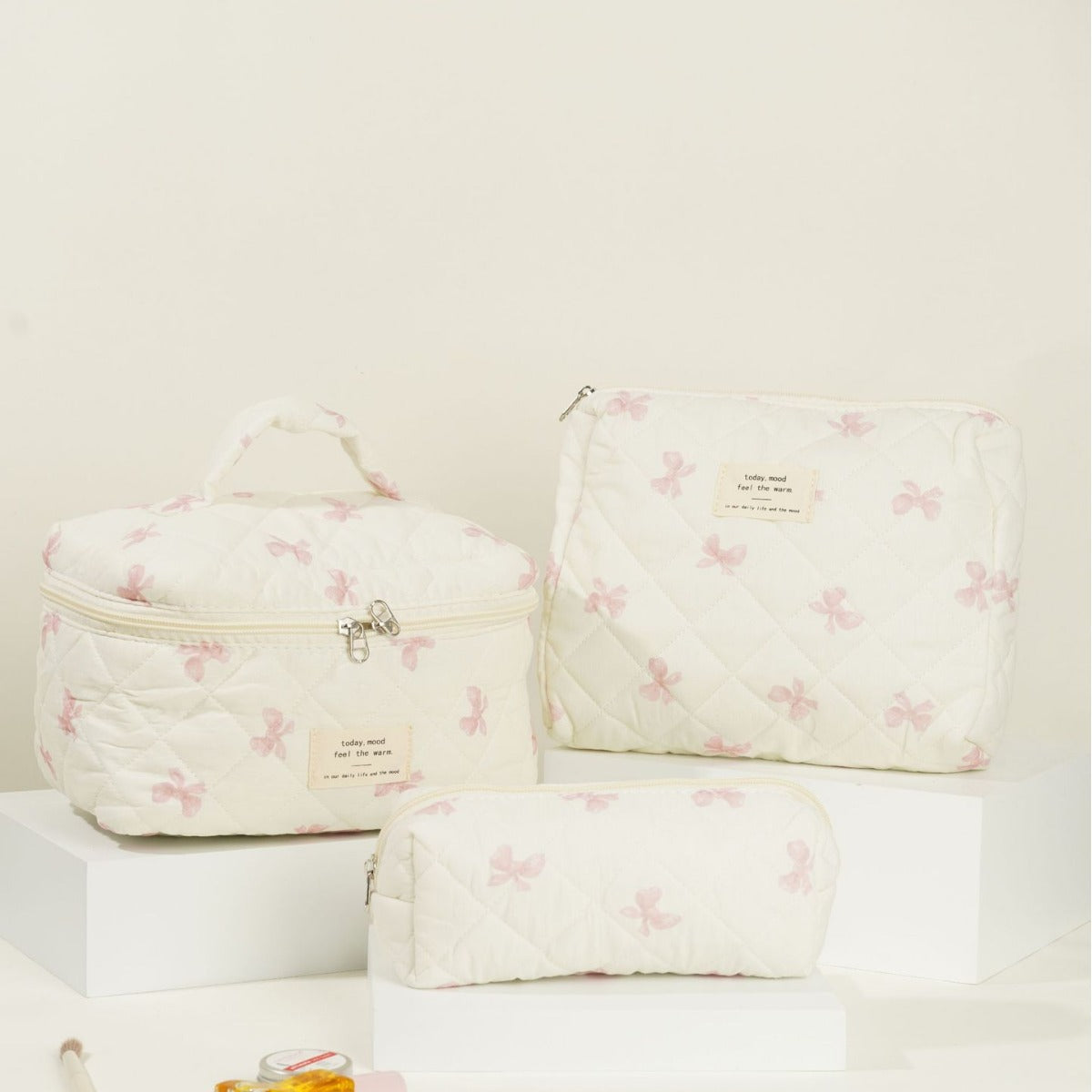 Butterfly Floral Print Puffer Make Up Bag