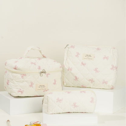 Butterfly Floral Print Puffer Make Up Bag