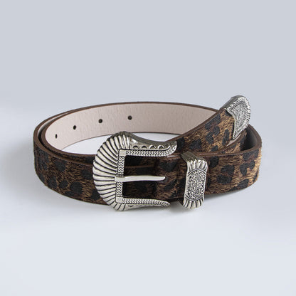Leopard Print Vintage Punk Leather Belt
