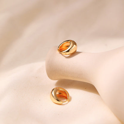 Vintage Simple Small Chunky Gold Hoop Earrings