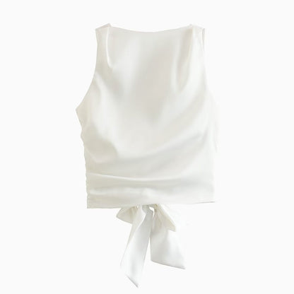 Sexy Backless Tie Back Cropped Top