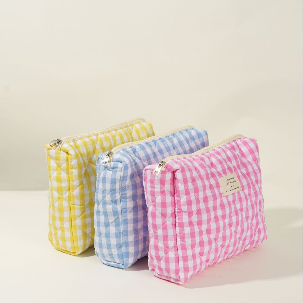 Colorful Plaid Large Capacity Make Up Bag
