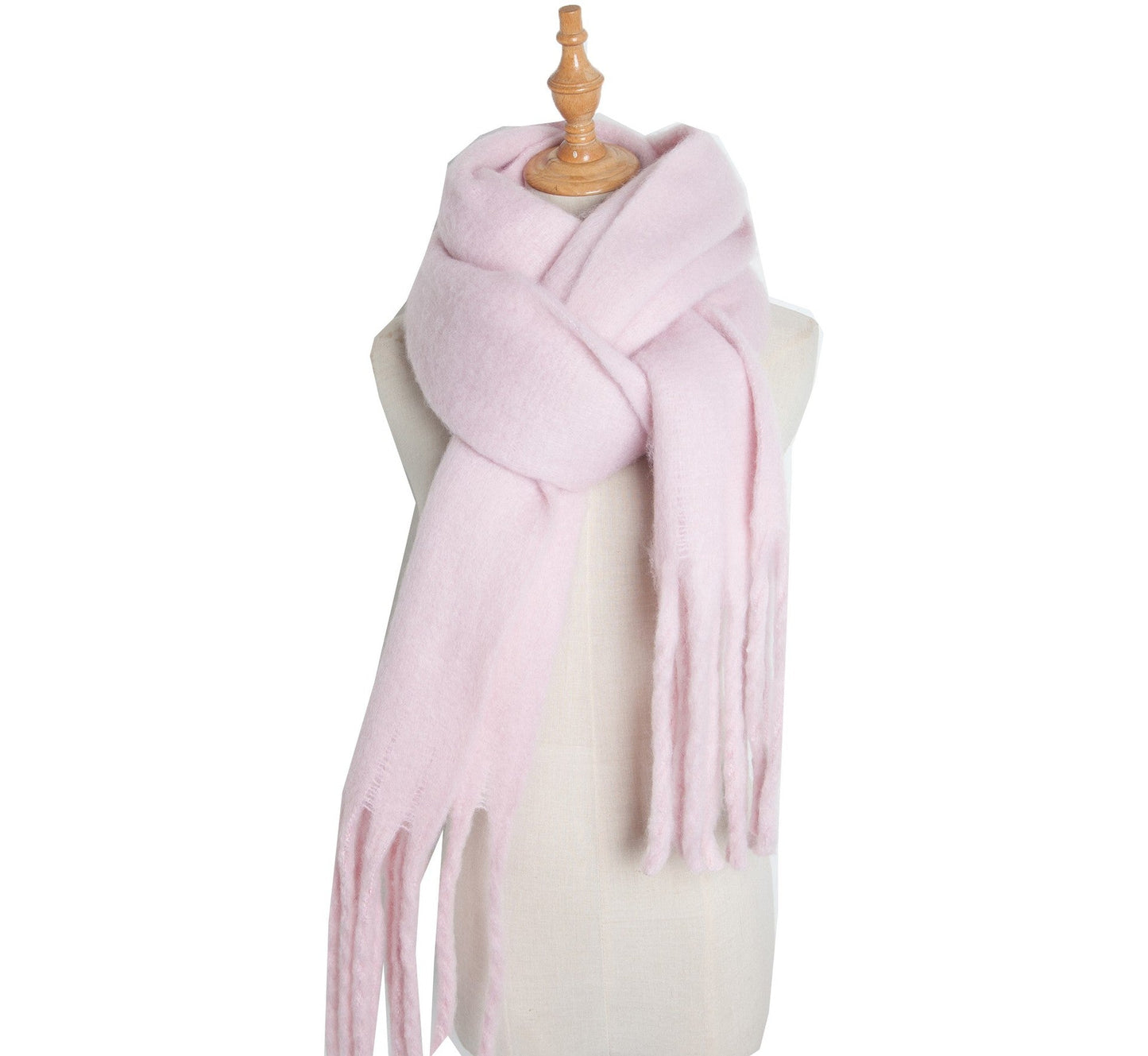 Solid Color Simple Tassel Scarves