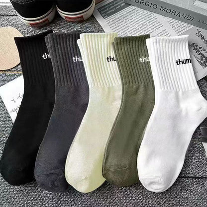 Simple Letter Solid Color Soft Socks