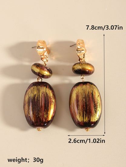 Trendy Multilayer Irregular Resin Stud Earrings