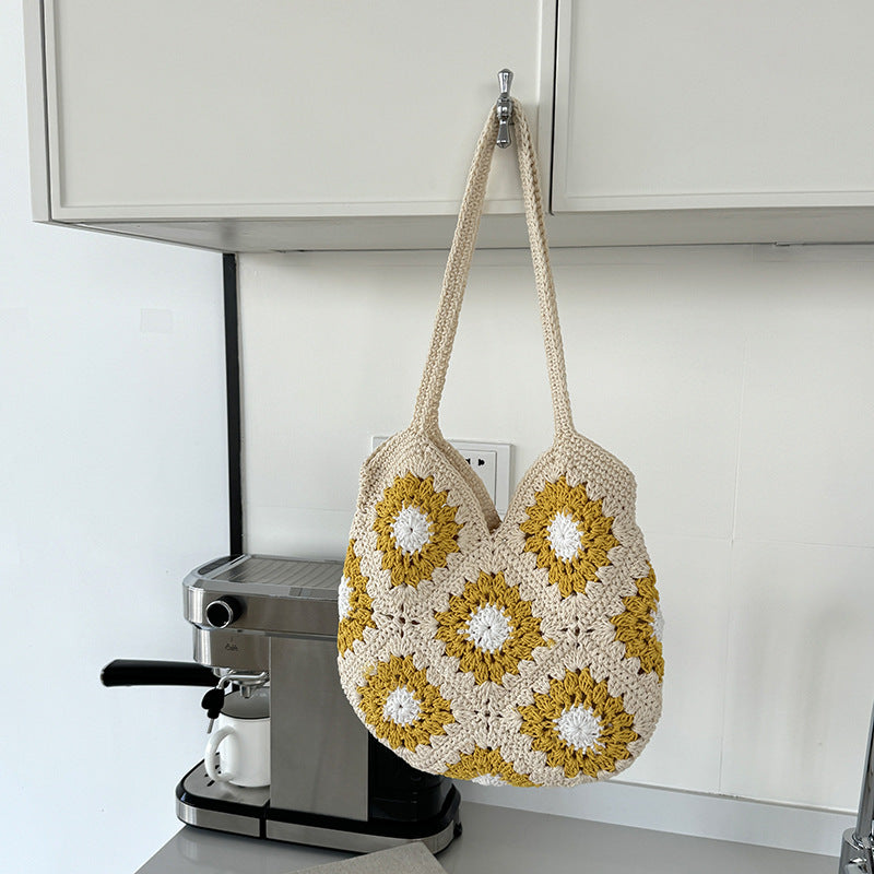 Color Block Braided Shoulder Bags