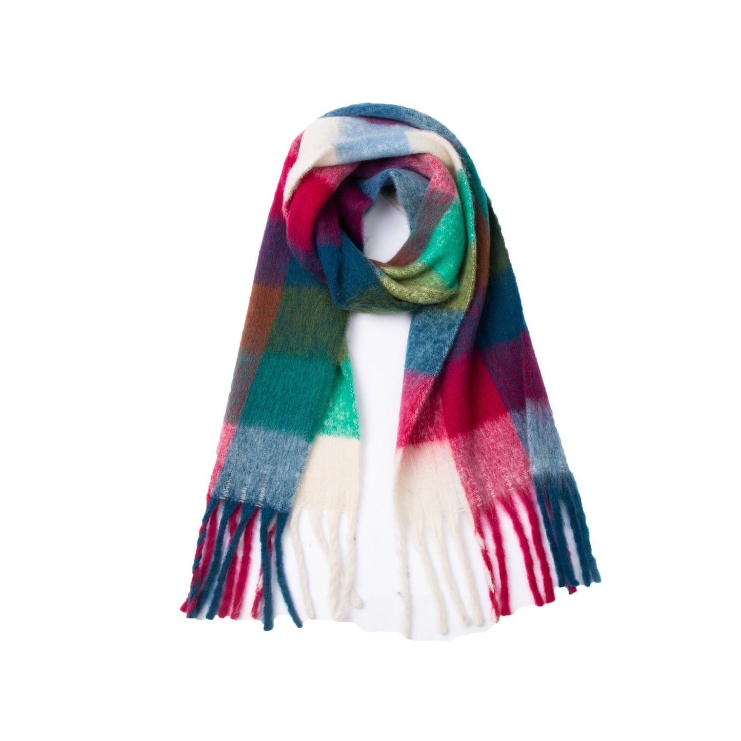 Coloful Plaid Tassel Scarves