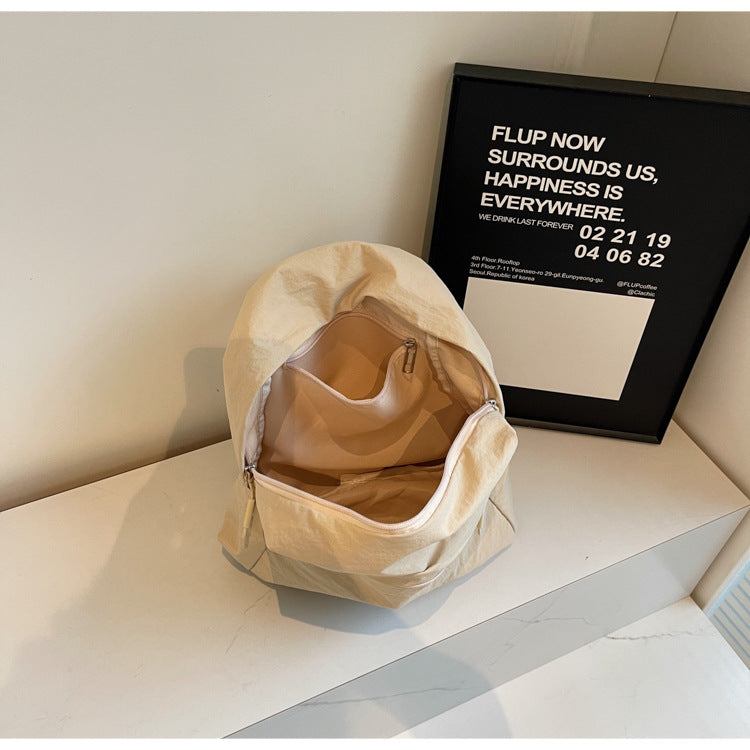 Casual Solid Color Portable Travel Backpack