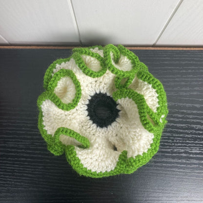 Color Contrast Ruffled Handmade Crochet Scrunchies