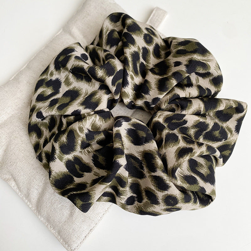 Retro Leopard Print Elastic Hair Tie