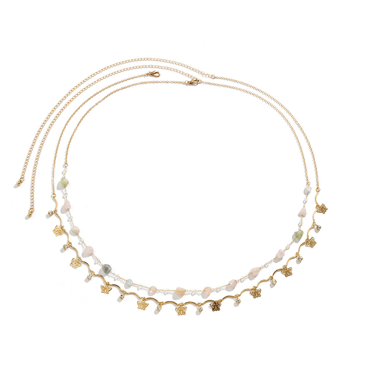 Butterfly Tassel Crystal Layered Waist Chain
