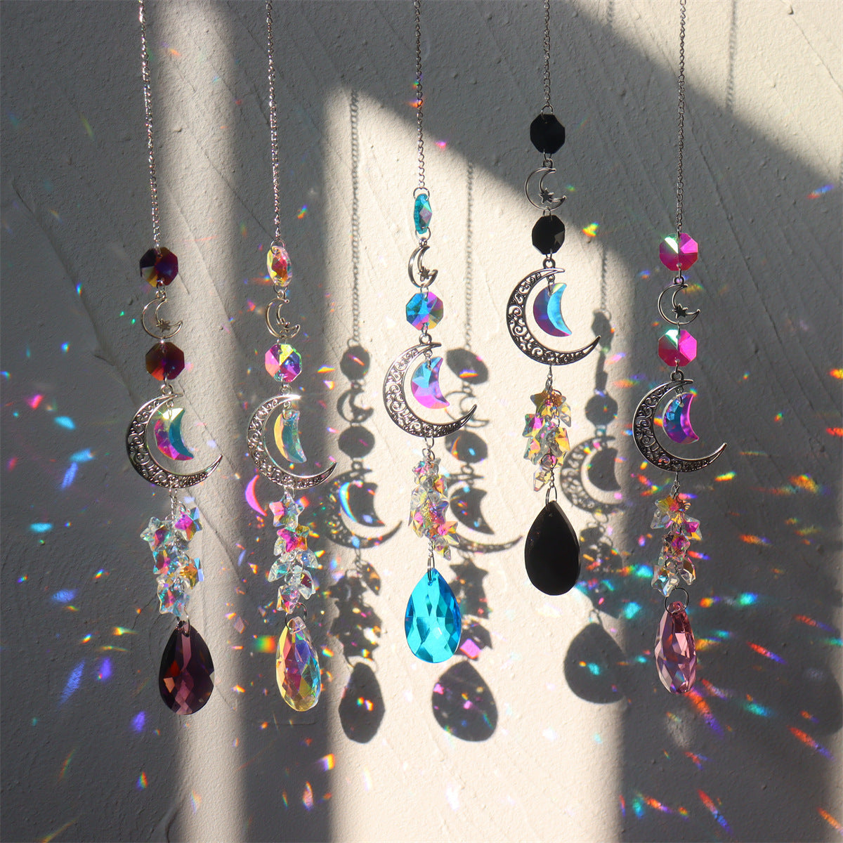3+ Moon Star Crystal Suncatcher Hangings