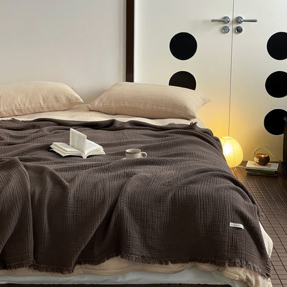 Cozy Waffle Weave Throw Blanket Bed Blanket