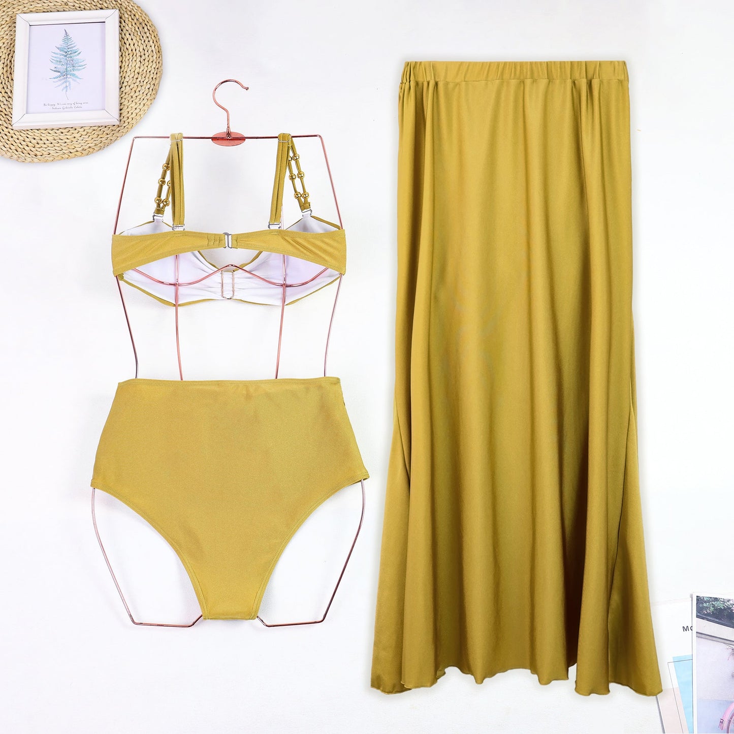 Sexy Hollow Out Swimwear with Cover Dress