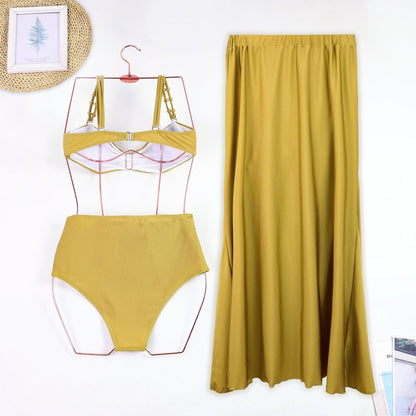 Sexy Hollow Out Swimwear with Cover Dress