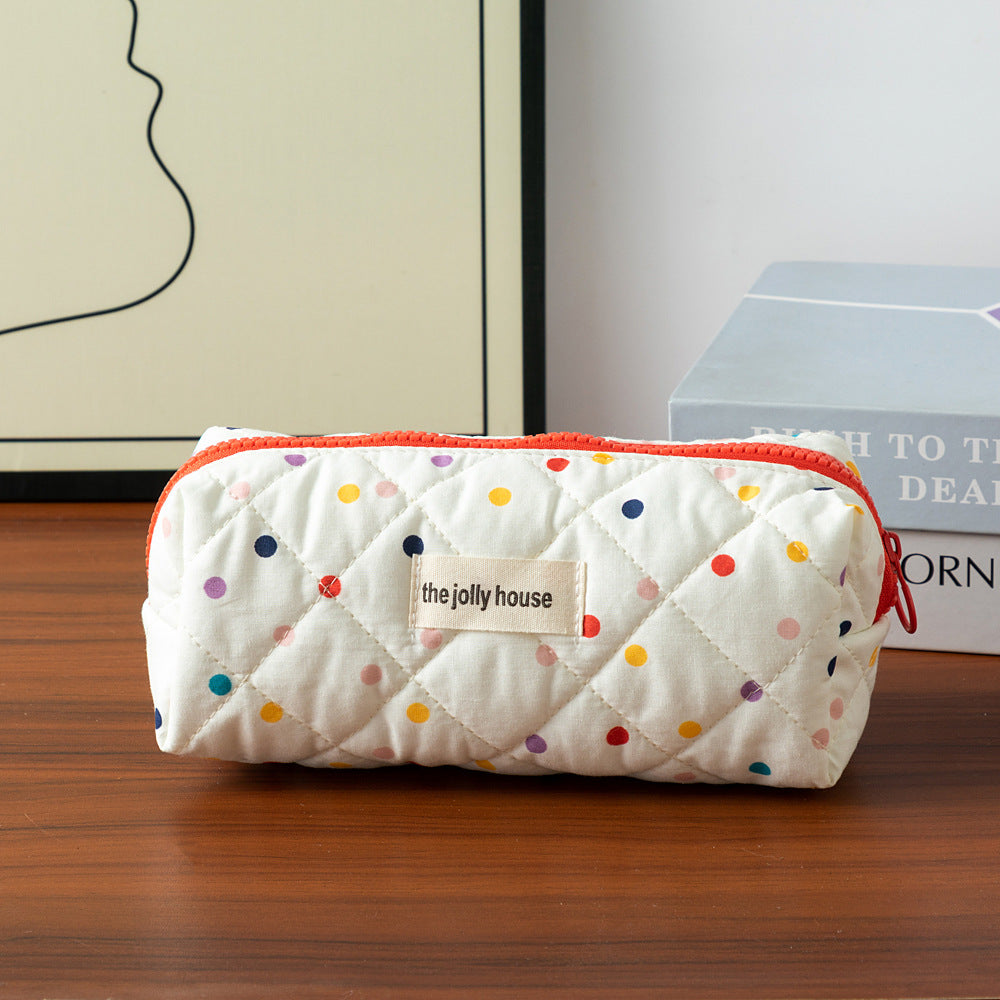 Cute Cartoon Colorful Dots Pencil Pouch