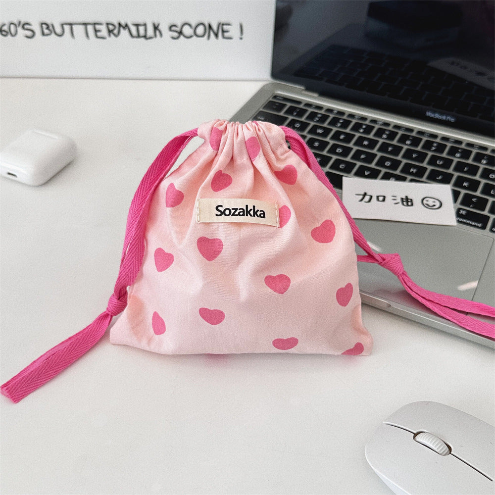 Pink Love Print Color Block Bag