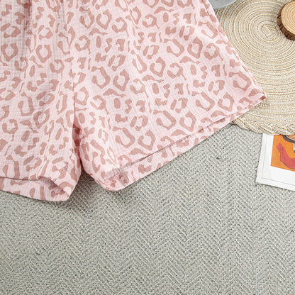 Leopard Print Flounce Homewear Sets