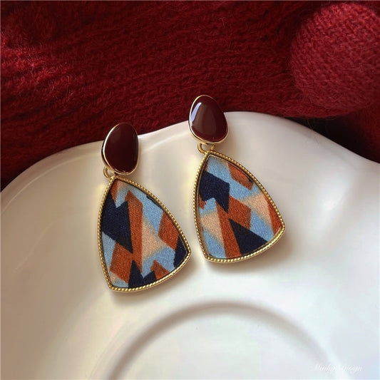 Colorful Enamel Splice Geometric Earrings