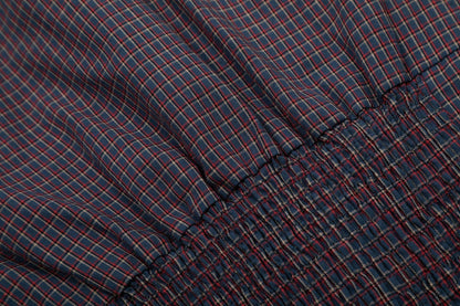 Vintage Lapel Collar Plaid Short Sleeve Top