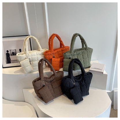 Simple Solid Color Large Capacity Tote Bag