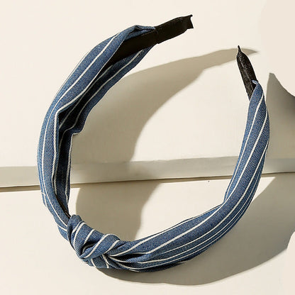 Vintage Demin Stripe Knot Headband