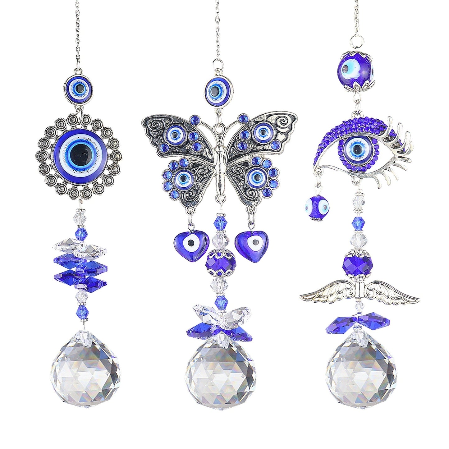 Butterfly Evil Eye Crystal Rhinestone Sumcatcher