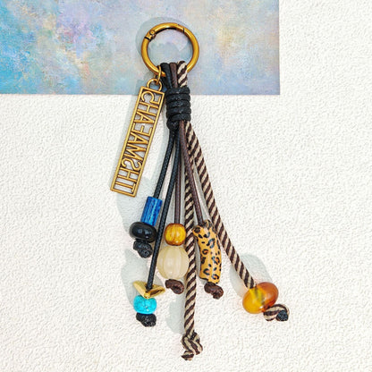 Casual Bohemian Bead Keychain Bag Charm