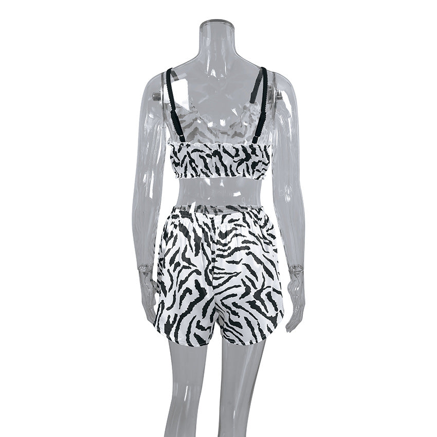 Sexy Zebra Print Soft Sleepwear Sets