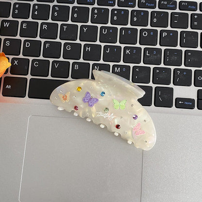 Flower Cute Butterfly Rhinestone Hair Claws