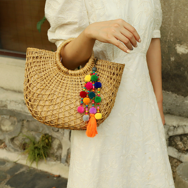 Vintage Bohemian Pom-Pom Tassel Bag Charm