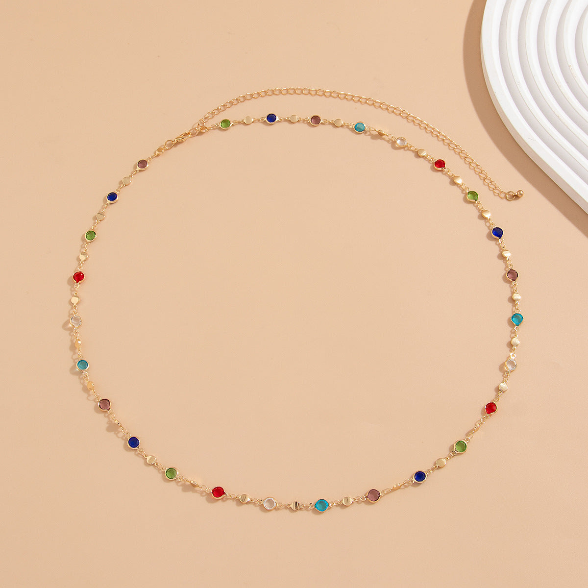 Boho Colorful Rhinestone Crystal Waist Chain