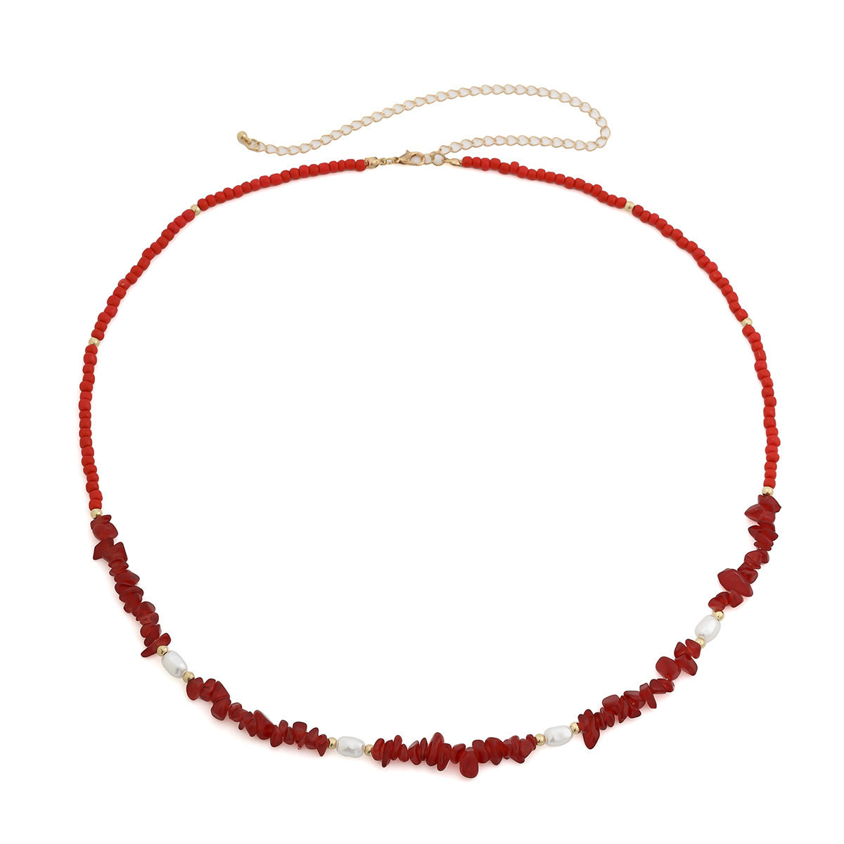 Trendy Crushed Stone Beaded Waist Chain