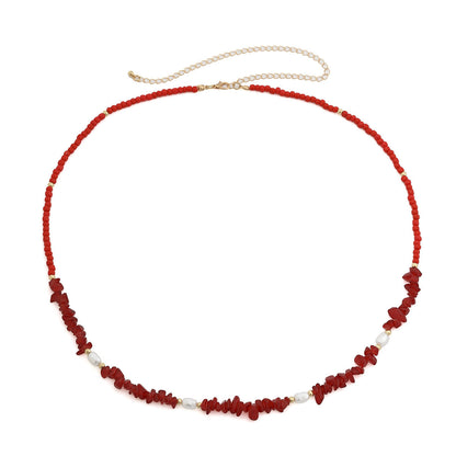 Trendy Crushed Stone Beaded Waist Chain