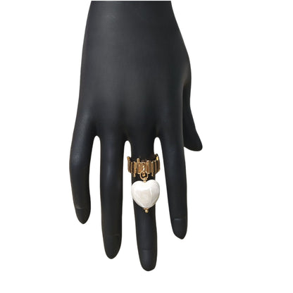 Trendy Candy Colored Ceramic Heart Ring