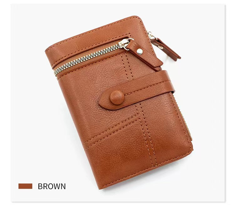 Simple Zip Leather Card Cases Wallets