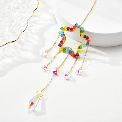 Colorful Crystal Cross Suncatcher Hangings