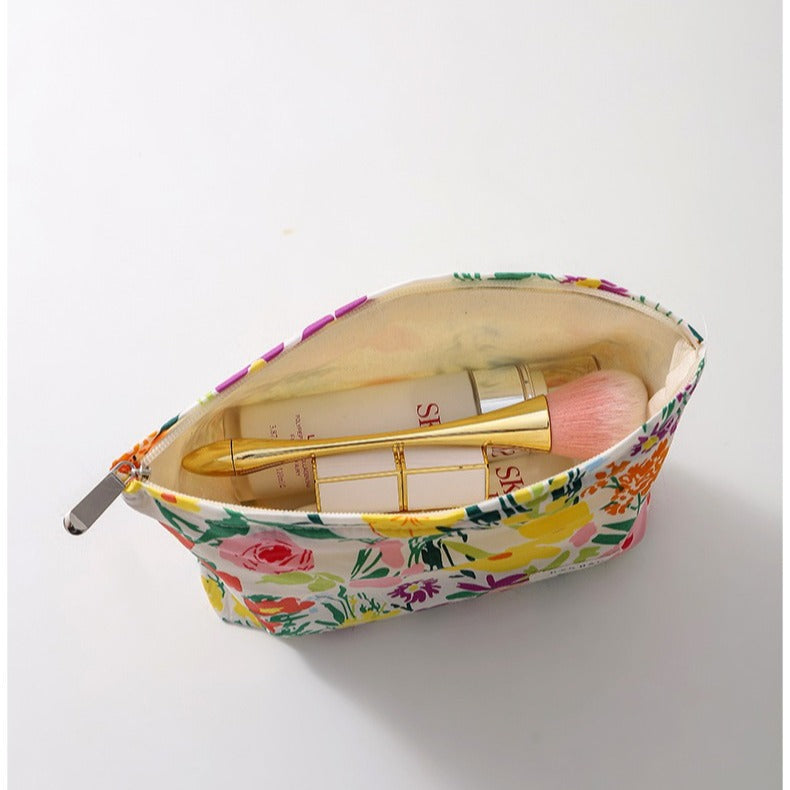 Colorful Floral Print Simple Cosmetic Bag